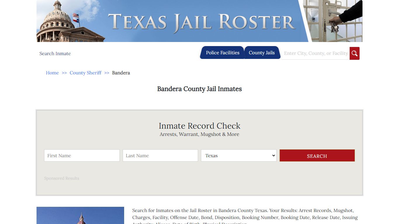 Bandera County Jail Inmates | Jail Roster Search